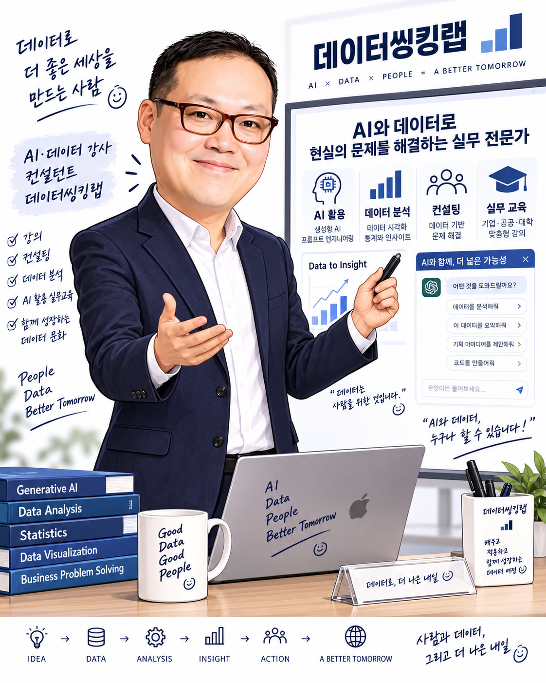 이승묵 박사 프로필 캐리커처
